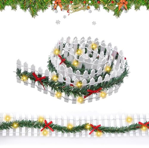 Accessoires de Lutin de Noël Miniature,Clôture de Jardin Miniature en Bois,Clôture de Jardin Miniature,Mini Clôture de Jardin,Décoration de Jardin Mini Clôture en Bois,pour Poupée Maison Accessoires