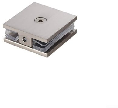 Jotekonoby Shower Glass Clamp, Fixed Panel Shower Door Clip Holder Bracket, Support Fixed Panel U-Clamp Bathroom Hardware Accessories for 8-12mm Tempered Glass(Brushed)