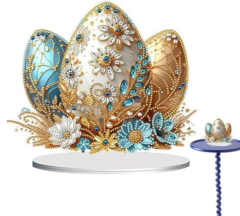 Kit Crystal Art - Peinture à strass en forme de Pâques de 9,37 pouces, finition diamant de forme spéciale, design strass des deux côtés | Positionnement scintillant de decoraz