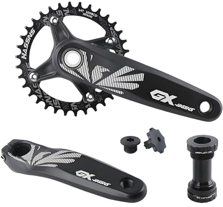 HillMiles MTB 104 BCD mountainbike vevparti, 170/175 mm cykel vev, valfri vev/rang-bottenfäste/krank bottenfäste och rund tandkedja