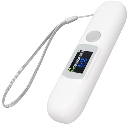 POENVFPO Scanner de Puces pour Animaux de Compagnie, Lecteur Bluetooth pour Puces ISO FDX B avec Surveillance de la Température et Affichage Couleur