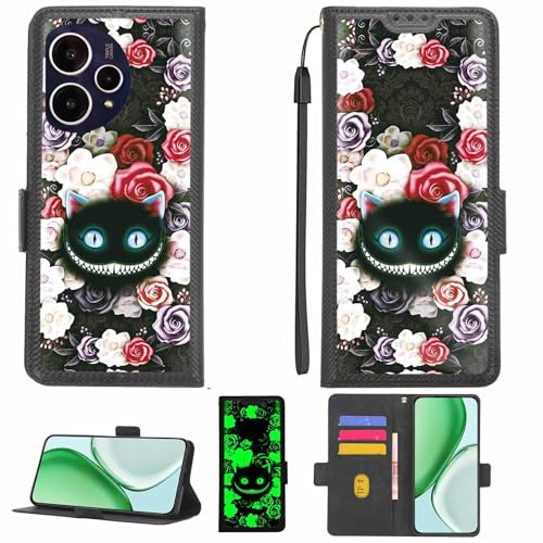 Aroepurt fodral kompatibelt med Cricket Outcast 2 5G telefonfodral flipskydd [med härdat glas skärmskydd] [RFID-blockering] [ljuseffekt] LPT-LZM