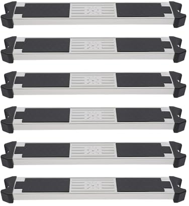 Lot de 6 marches de rechange pour échelle de piscine en acier inoxydable avec coussinet en caoutchouc antidérapant et vis, pour piscines encastrées, piscines hors-sol et spas, capacité de 150 kg, 49,3
