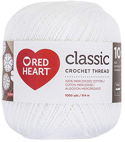 Red Heart Classic Crochet, Thread White Size 10