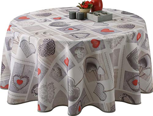 Mantel Antimanchas Coeurs - Redondo 160 cm