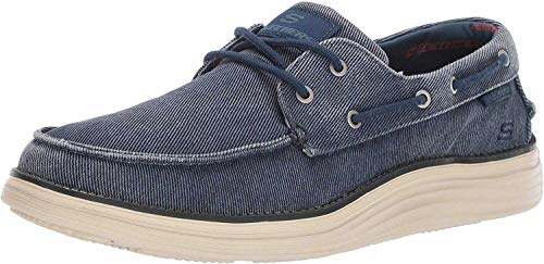 Skechers Status 2.0- Lorano, Mocassini Uomo, Blue Navy Canvas, 45.5 EU