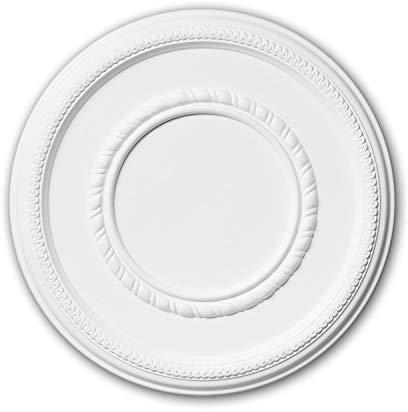 PRO[f]home® - Rosetón 156004 Elemento para techo Elemento decorativo estilo Neoimperio blanco Ø 43,5 cm Profhome