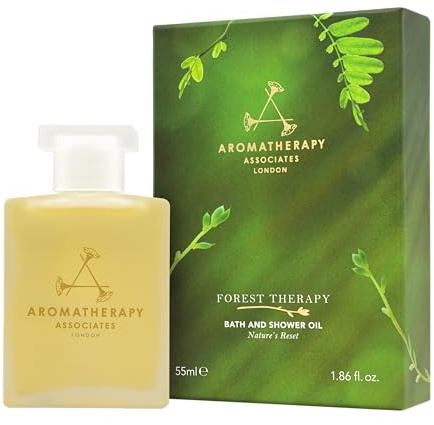Aromatherapy Associates Olio da bagno e doccia, spa di lusso, bagno naturale, olio da bagno, vegano, cruelty free, ecologico (olio da bagno e doccia Forest Therapy da 55 ml)