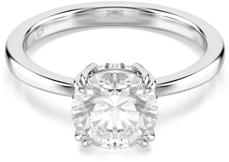 Swarovski Anello cocktail Stilla, Taglio Round, Bianco, Placcato color argento