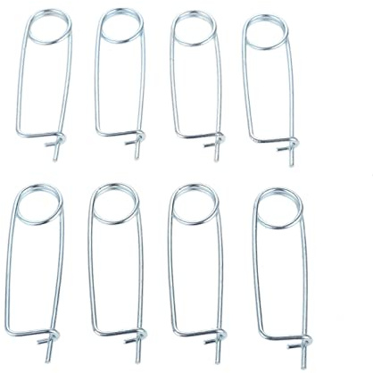 Steel Brooch Shape Cotter Safety Pins Spring Pin， Quick Lock Brooch Locking Fastener for Farm Lawn Garden Hitch (Size:3.2X80mm,8pcs)