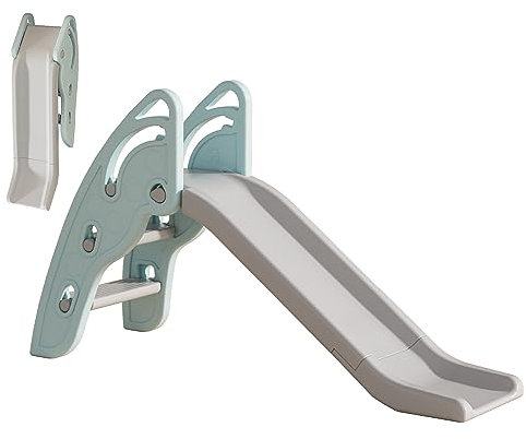 Gupamiga Tobogán Infantil con Asas, Escaleras Antideslizantes, de Gran Resistencia y Fácil de Montaje, Toboganes Infantiles Exterior Plegable para Niños y Niñas (Azul)