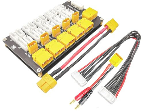 WANGCL Lipo Battery Parallel Charging Board 2 in 1 Parallel Charging Plate XT30 XT60 Plug Supports 5 Packs for 2S-6S Lipo Battery
