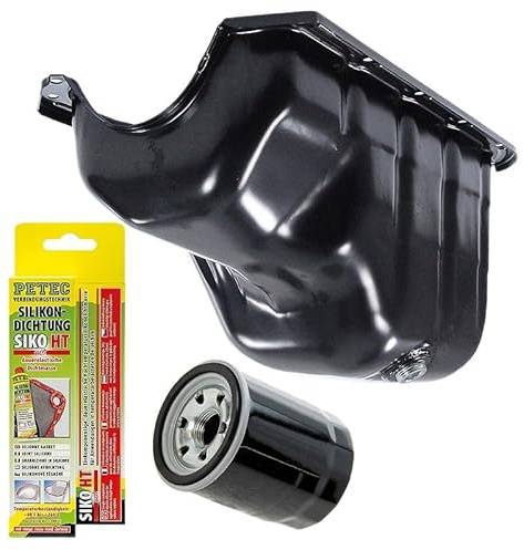 ATEC Germany 1x Cárter de aceite con tornillo de drenaje de aceite, 1x junta, 1x filtro de aceite Compatible con FIAT 500,BRAVA,BRAVO,DOBLO,GRANDE PUNTO,IDEA,MAREA,PANDA,PUNTO (176_),LANCIA Y,YPSILON