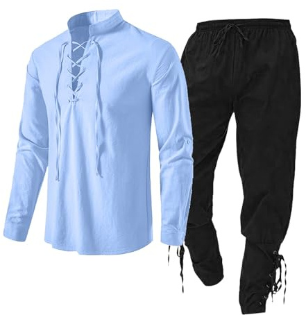Gilet da ragazzo, set di abbigliamento maschile medievale, set di abbigliamento maschile con camicia di lino, camicia maschile medievale, pantaloni medievali con cinturino alla caviglia, completo uomo