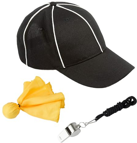 Murray Sporting Goods Referee Accessory Bundle Kit - Referee Halloween Costume Accessories Bundle Hat, Flag & Whistle