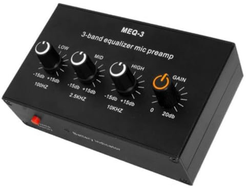 Agwuoetr MEQ-3 Equalizzatore A 3 Segmenti Toni Alti Medio Regolazione Cuffie da Gioco per Computer Amplificatore Auricolare Preamplificatore di Segnale Audio