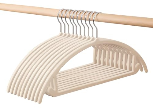 Perchas | 10 Piezas Perchas de terciopelo Robustas Rotación de 360 Grados - Percha para Costard Perchero Abrigo Pantalones Jersey Camisa | Organización Armario