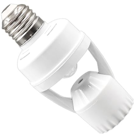 Douille de lumière à détecteur de mouvement – ​​Adaptateur de support d'ampoule à visser, base de détection de mouvement E27, contrôle automatique de l'éclairage, luminaire à économie d'énergie | Porc