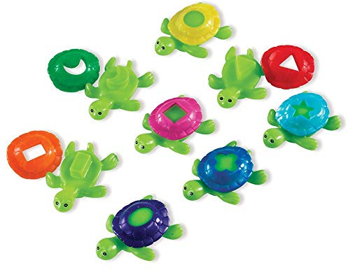 Learning Resources Shape Shell Turtles, Learn Shapes, Bath Toys Set of 8, Ages 2+