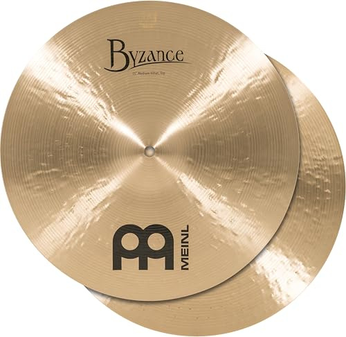 Meinl Cymbals Byzance Traditional Hihat Medium 15 Zoll (Video) Schlagzeug Becken – Paar – (38,10cm) B20 Bronze, Traditionelles Finish (B15MH)