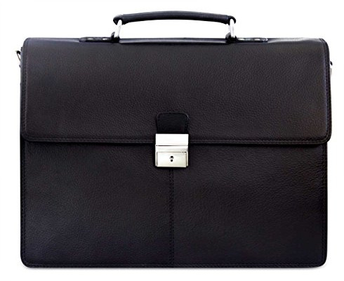 STILORD Edward läder aktentaske herrar vintage - affärslaptoptasche 15,6 tum - stor kontorsväska för dokument, laptop & mappar - elegant axelväska med lås Farbe:Svart