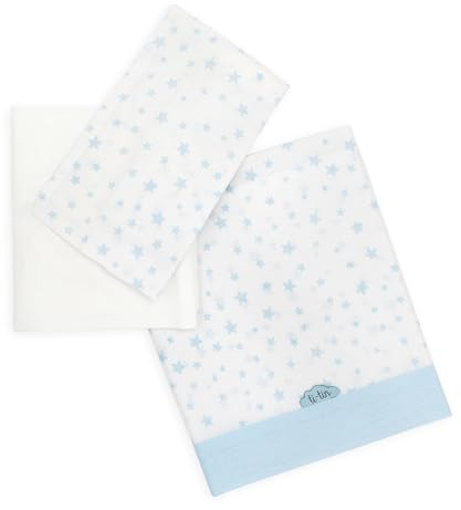 Ti TIN | Set Per Culla con Lenzuolo con Angoli, Lenzuolo, Federa, 100% Cotone | Set di 2 Lenzuola e 1 Federa | 60x120 cm