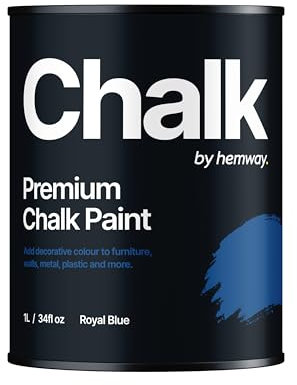 Chalk Paint Royal Blue Furniture Paint 1L, Matt Finish Shabby Chic, Chalk Furniture & Walls, Quick Dry & 1 Coat, Hemway