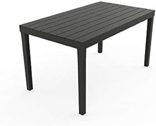 Dmora - Außentisch Vasto, rechteckiges Esszimmerregal, Mehrzweck-Gartentisch für drinnen und draußen, 100 % Made in Italy, 138 x 78 x 72 cm, Anthrazit