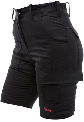strongAnt Damen Arbeitsshorts Stretch Kurze Arbeitshose mit Cargo Taschen Outdoor - Farbe: Schwarz. Größe: 52
