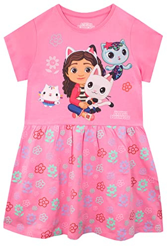 Dreamworks Robe de Patineuse Fleurie Gabby pour Enfants de la Maison de poupée de Gabby Rose 7-8 Ans