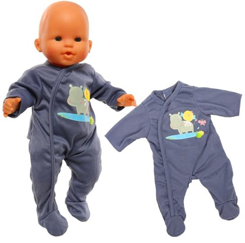 Miunana Kleidung Outfits für Baby Puppen, Puppen Overall Puppenkleidung 35-43 cm (Dunkelblau)