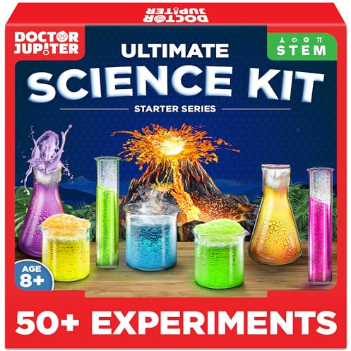 Doctor Jupiter Ultimate Science Kit, Chemistry Set for Kids Ages 8-10-12-14 | Birthday Gift Ideas for Boys & Girls 8,9,10+ Years Old | STEM Toy with 50+ Experiments | Learning & Educational Projects