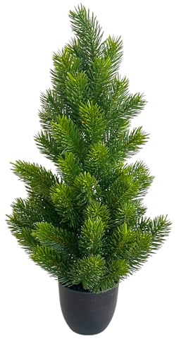 Künstlicher Weihnachtsbaum im Topf – Mini Tannenbaum ca. 45–50 cm – naturgetreue Kunsttanne mit Spritzguss-Trieben – Deko Tanne für Weihnachten