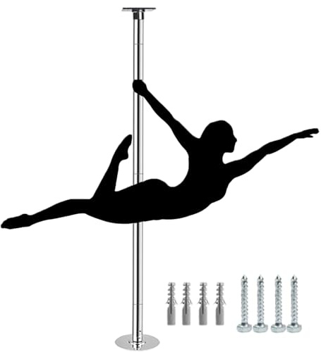 Minglez Barra Pole Dance Barra de Pole Dance Portátil para Casa de 3.0 m 3.4 m 3.7 m. Barra de Stripper de 45 mm, Giratoria y Estática. Barra de Fitness(2.2m - 2.7m (7.2ft- 8.9ft))