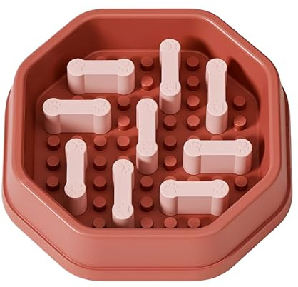 Slow Feeder Dog Bowls - Anti-Choking Feeding Dish, Non-Slip Design with Spiral Maze Pattern, Pet Bowl for Dogs Puppy Cat Water Feeding Eating Small Medium Large Breed Pets