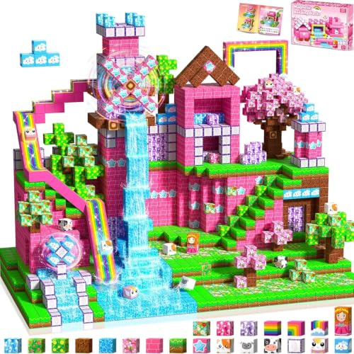LUVTOY Bloques Magneticos Construccion Niños - 165 Piezas Magneticas niños - Construcciones Cubos Magneticas Juguete Montessori para Niños 3 4 5 6 7 8 9 10 Años Rendimiento Desmontable Larga Duración
