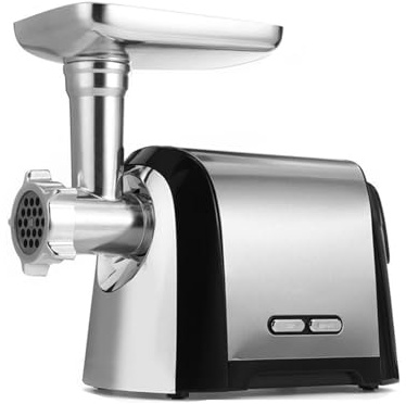 Yosoo Health Gear Elektrisk Köttkvarn Rostfritt Stål Köttfärsmaskin 3200W med Korvfyllare för Hushållskök Barnmat och Hemlagad Såsförberedelse