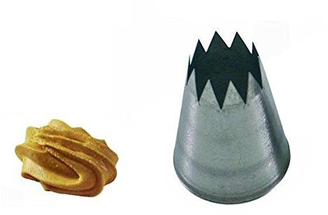 Silikomart |BS118, Bocchetta in Acciaio Inox per Sac a Poche, Foro Stella, Misura Ø 18 mm