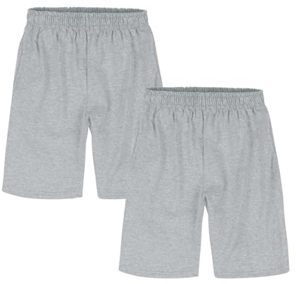 Hanes boys Jersey Short (Pack of 2) Tank Top, Light Steel, Large US