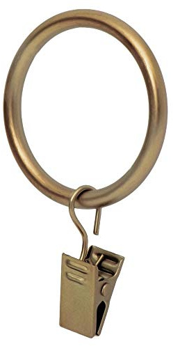 Ivilon Drapery Curtain Clip Rings - Clips Ring for Panels 1.7, Set of 14 Warm Gold