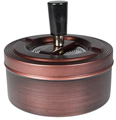 Drehaschenbecher Metall Drehascher Brass Antik Bronze Optik 3 Größen zur Auswahl (11,0cm Durchmesser)