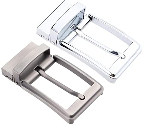 Sharplace 2pcs Ceinture Réversible Boucle Ardillon Simple Broche Rectangle Unisexe