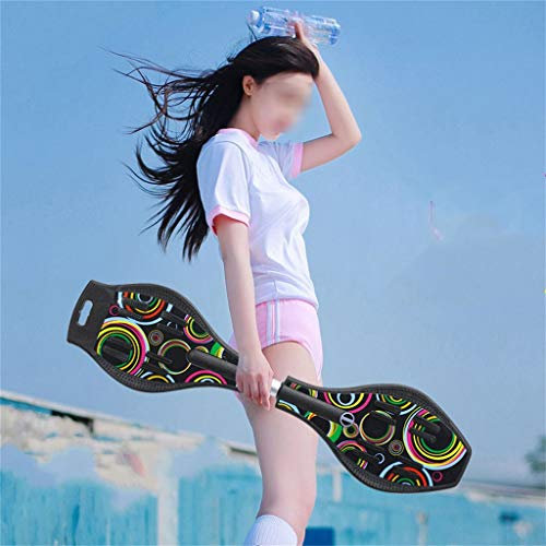 LZY Vitality Board Casterboard Skateboard Snake Board Waveboard Tavoletta con rotelle concava Street Skateboard di plastica da Strada ， Ruote Luminose Ruote in PU ， Tavola da Surf Unisex