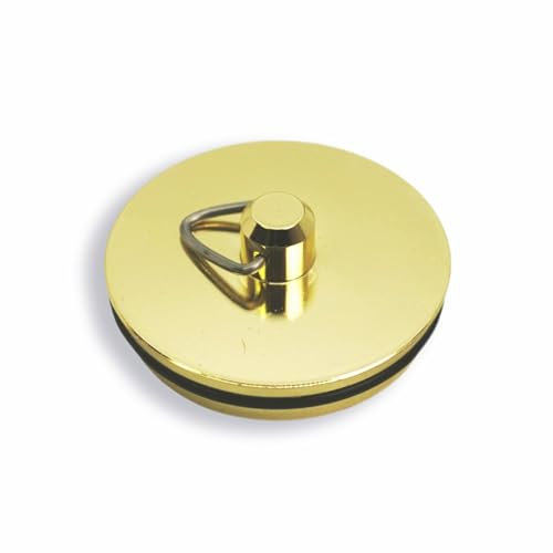 44mm Brass Sink and Bath Plug – Replacement Drain Stopper for Kitchen, Bathroom or Bathtub (Pack of 1)