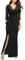 MISSMAY Women's Vintage Floral Lace Ruffle 3/4 Sleeves Evening Party Formal Long Dress (Large, Black)