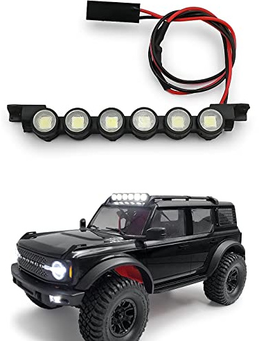 RCLIONS RC Roof Rack Light Bar 6LEDs Lamp for TRX4M Bronco 1/18th RC Crawler Car Upgrades Parts