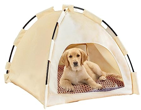 Husdjur-tipi katttält – lättanvänt stängsel-hundhus för utomhusbruk | 42 x 42 x 38 cm bärbar hundkoja, valptipi, kattsäng, husdjursbur för katt, hund facynde