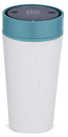Circular & Co Insulated Reusable Coffee Cup - 12oz/340ml - 100% Leakproof & Lockable - Push Top, One Hand Open, 360 Drinking - Recyclable - BPA Free, Dishwasher Safe (Previous Generation)