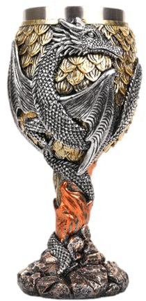 Coupe de Dragon - Calice avec Coupe de Dragon médiévale - Gobelet à vin avec Dragon médiéval - Cadeau à Boire et à Collectionner au Quotidien