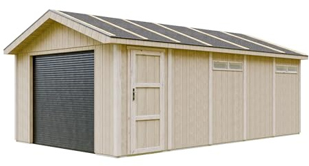 Garage di qualità premium 21 m²- L378xL648 cm- garage per auto, moto, biciclette, macchine da giardinaggio - Costruzione con pannelli LP Smartside - Capannone da giardino Timbela M992B